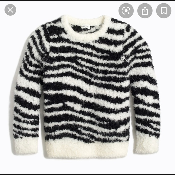 J. Crew Sweaters - Jcrew fuzzy zebra stripes striped sweater oversize